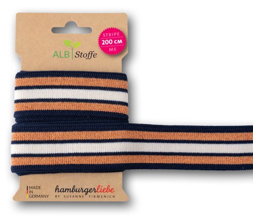 Bio Stripe Me - College Col. X74 - blue navy/melone mit kupfer/meringa - Sparkle - Hamburger Liebe